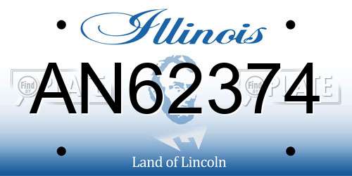AN62374 Illinois License Plate