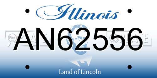 AN62556 Illinois License Plate