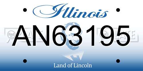 AN63195 Illinois License Plate