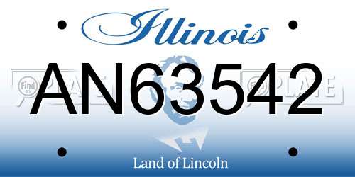 AN63542 Illinois License Plate