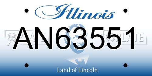 AN63551 Illinois License Plate