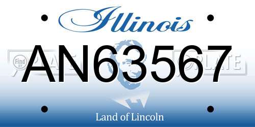 AN63567 Illinois License Plate