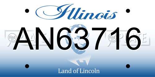 AN63716 Illinois License Plate