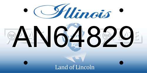 AN64829 Illinois License Plate