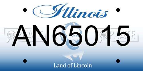 AN65015 Illinois License Plate