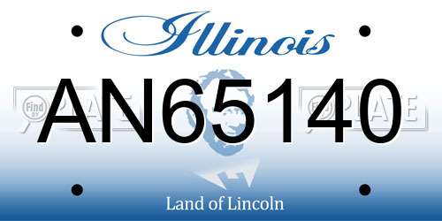 AN65140 Illinois License Plate
