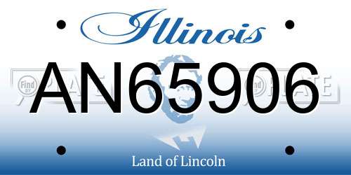 AN65906 Illinois License Plate