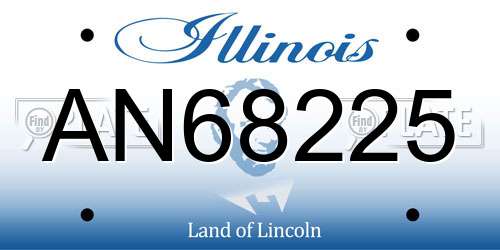 AN68225 Illinois License Plate