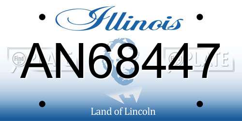 AN68447 Illinois License Plate