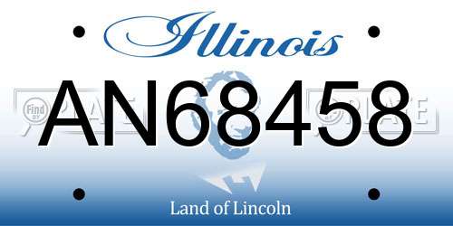 AN68458 Illinois License Plate