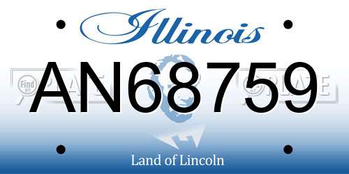 AN68759 Illinois License Plate