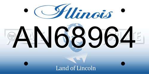 AN68964 Illinois License Plate