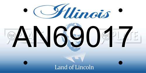 AN69017 Illinois License Plate