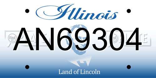 AN69304 Illinois License Plate