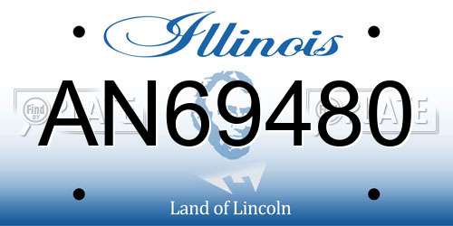 AN69480 Illinois License Plate
