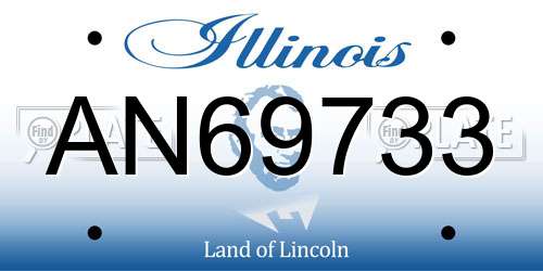 AN69733 Illinois License Plate