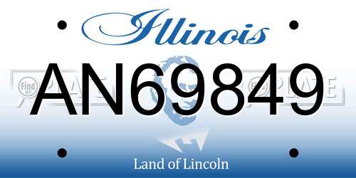 AN69849 Illinois License Plate
