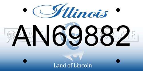 AN69882 Illinois License Plate