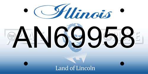 AN69958 Illinois License Plate