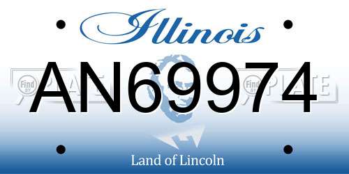 AN69974 Illinois License Plate