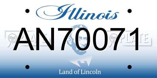 AN70071 Illinois License Plate