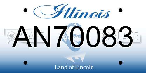 AN70083 Illinois License Plate