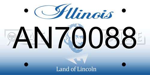 AN70088 Illinois License Plate