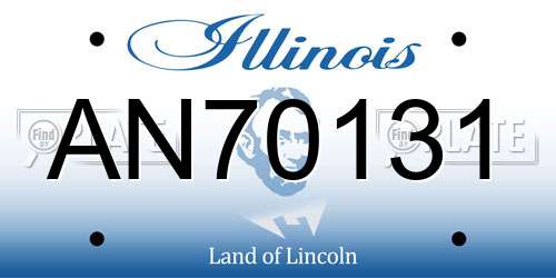 AN70131 Illinois License Plate