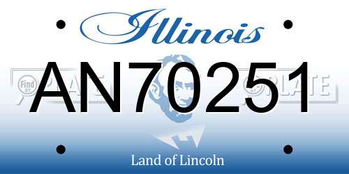 AN70251 Illinois License Plate