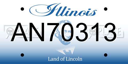 AN70313 Illinois License Plate