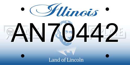 AN70442 Illinois License Plate