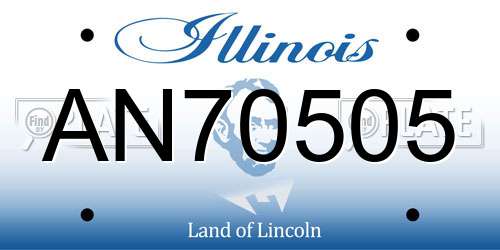 AN70505 Illinois License Plate