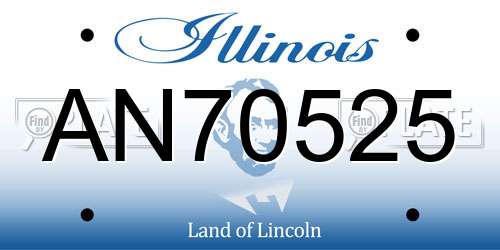 AN70525 Illinois License Plate