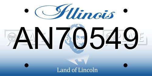 AN70549 Illinois License Plate
