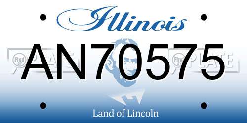 AN70575 Illinois License Plate