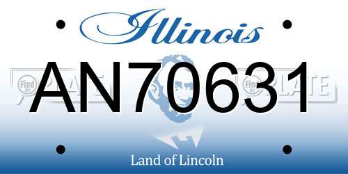 AN70631 Illinois License Plate