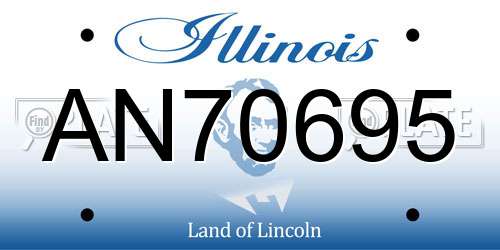 AN70695 Illinois License Plate