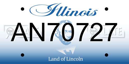 AN70727 Illinois License Plate