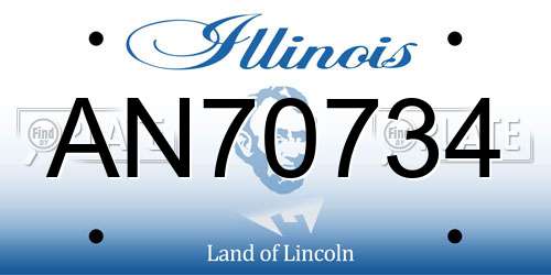 AN70734 Illinois License Plate