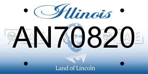 AN70820 Illinois License Plate
