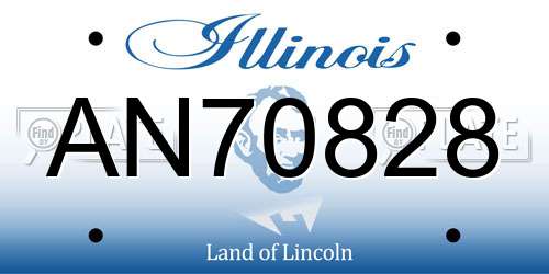 AN70828 Illinois License Plate