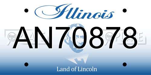 AN70878 Illinois License Plate
