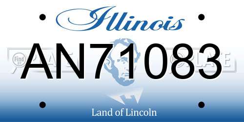 AN71083 Illinois License Plate