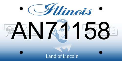 AN71158 Illinois License Plate