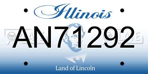 AN71292 Illinois License Plate