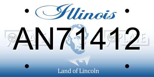 AN71412 Illinois License Plate