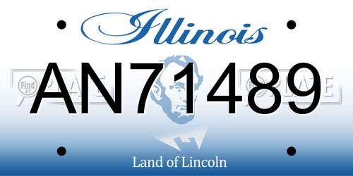 AN71489 Illinois License Plate