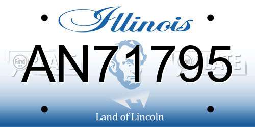 AN71795 Illinois License Plate