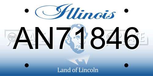 AN71846 Illinois License Plate
