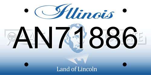 AN71886 Illinois License Plate